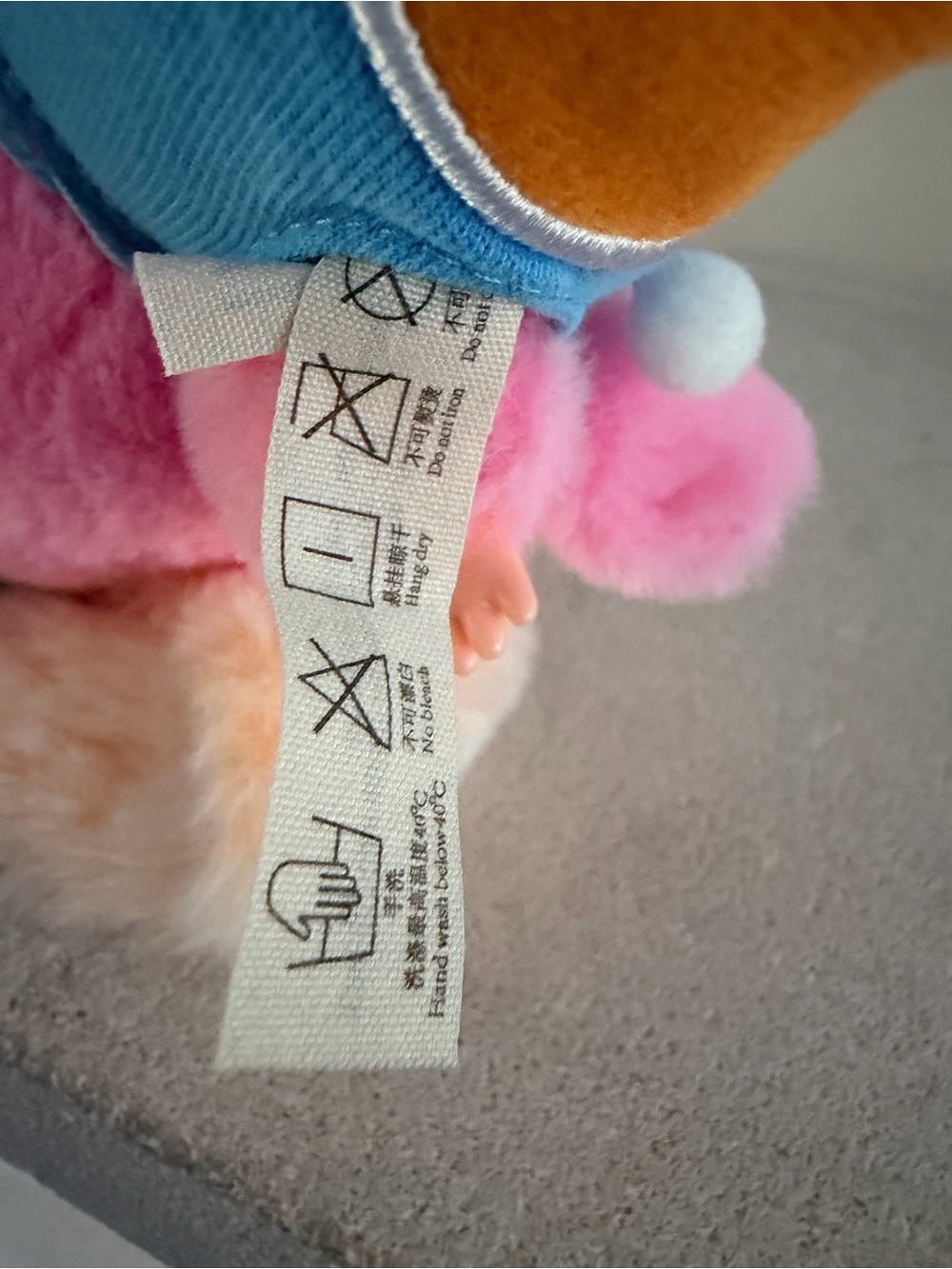 Plush Bunny Character Keychain - Pink & Blue - Picture 5 of 6